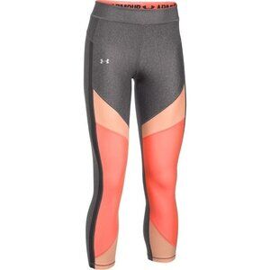 Under Armour Charcoal Silver/Orange Heatgear Color Blocked Ankle Crop Size‎ XS